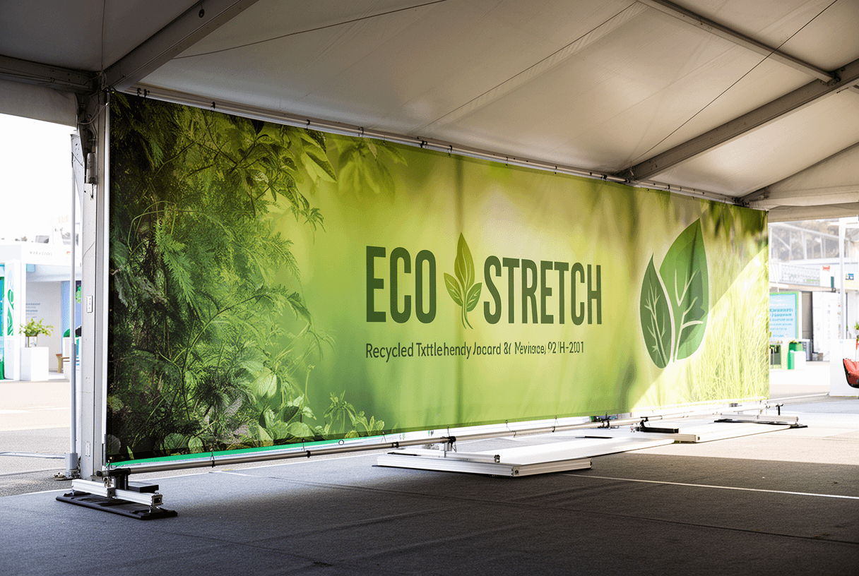 Stand textile éco-responsable en conférence environnementale